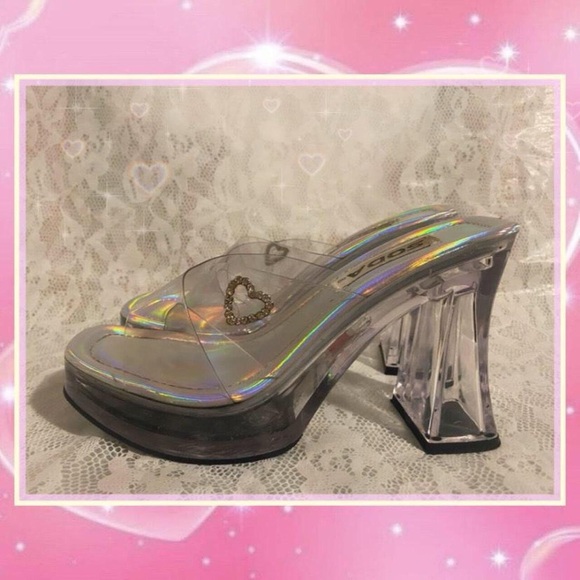 Vintage 90s/Y2k Platform Lucite Heels - Picture 3 of 3